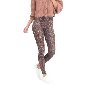 Spanx Faux Leather Snake Shine Leggings in Mocha Snake Small